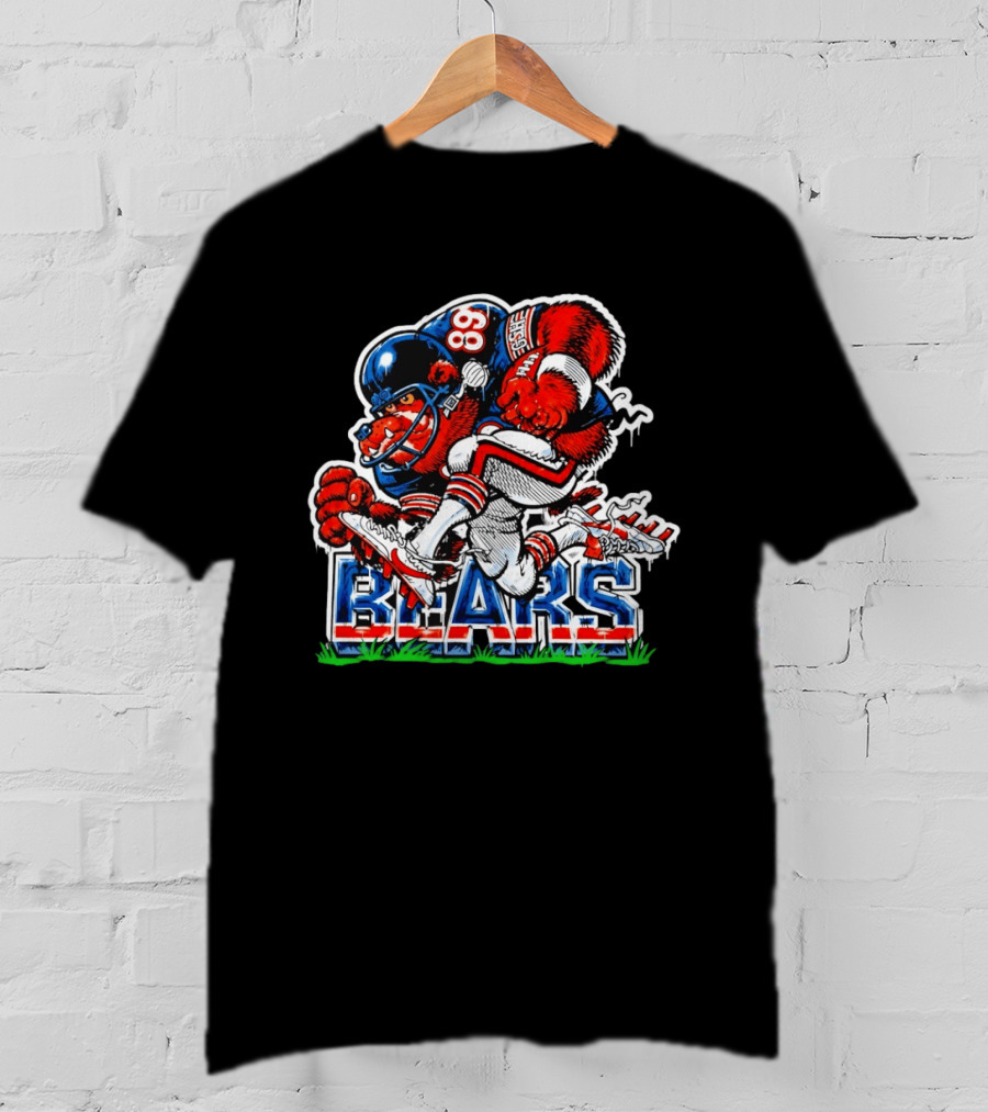 Chicago Bears Football 89 Cartoon Mascot Charge T-Shirt