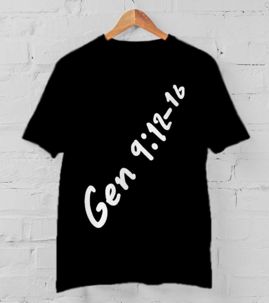 Gen 9:12 16 Text Diagonal Scripture Reference T-Shirt
