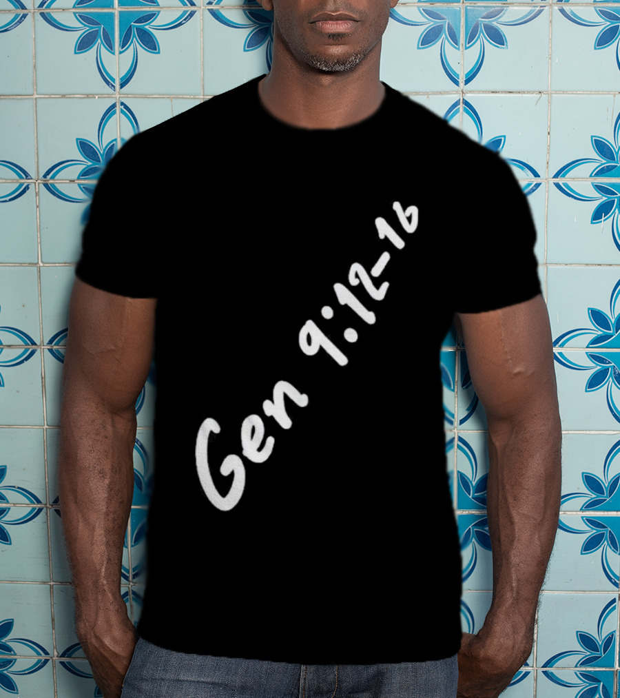 Gen 9:12 16 Text Diagonal Scripture Reference T-Shirt