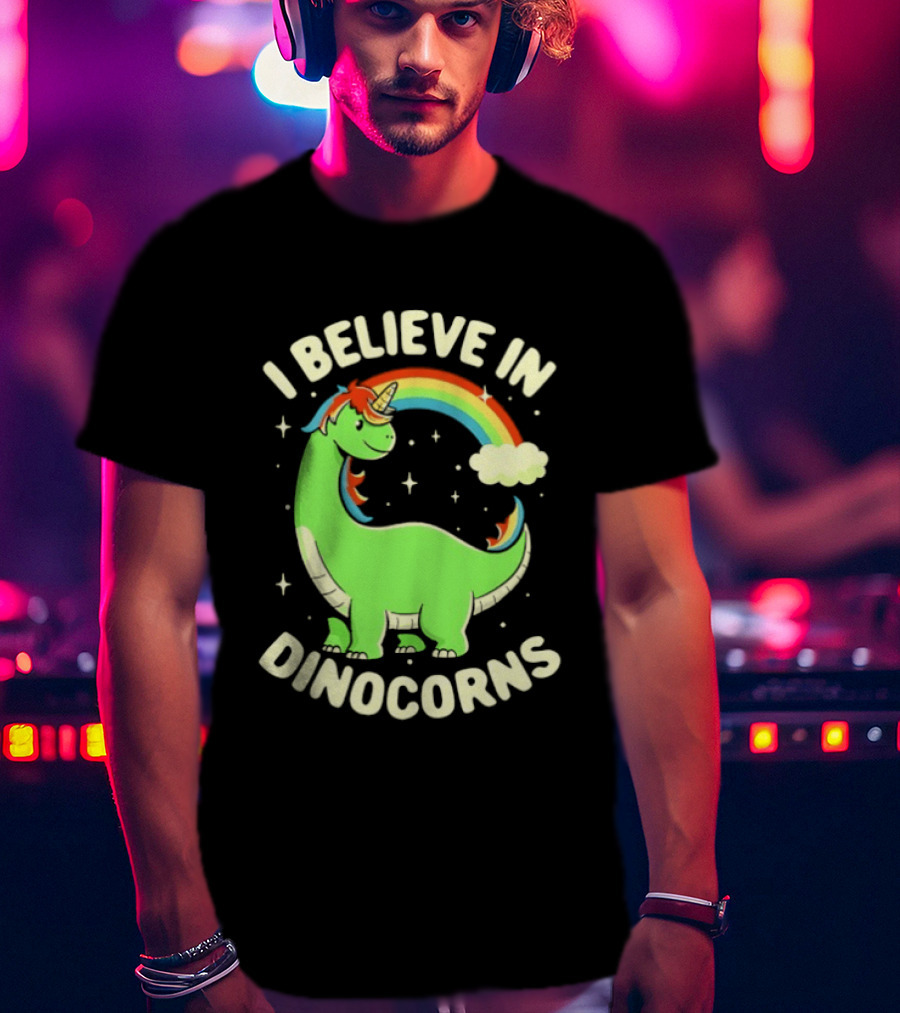 I Believe In Dinocorns Dinosaur Unicorn Rainbow Magic T-Shirt