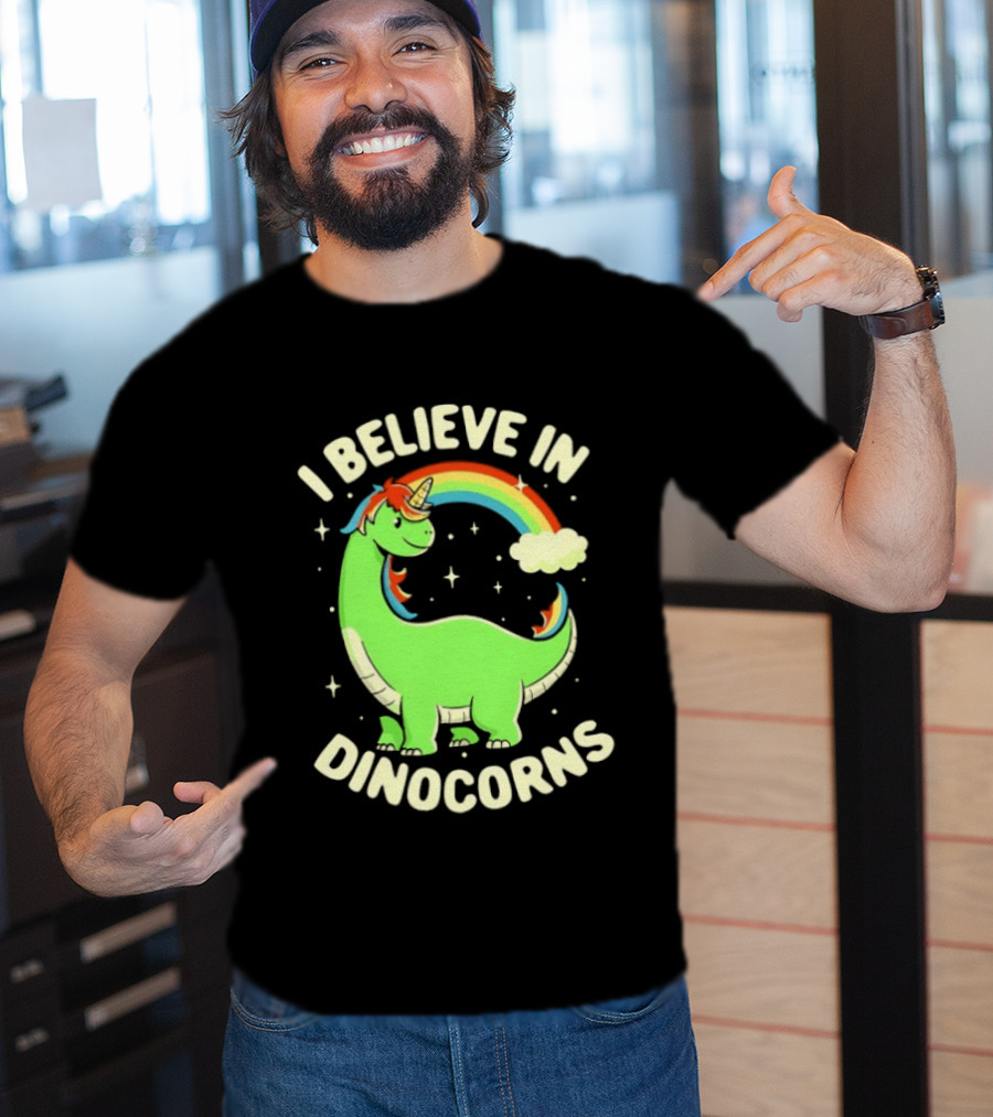 I Believe In Dinocorns Dinosaur Unicorn Rainbow Magic T-Shirt