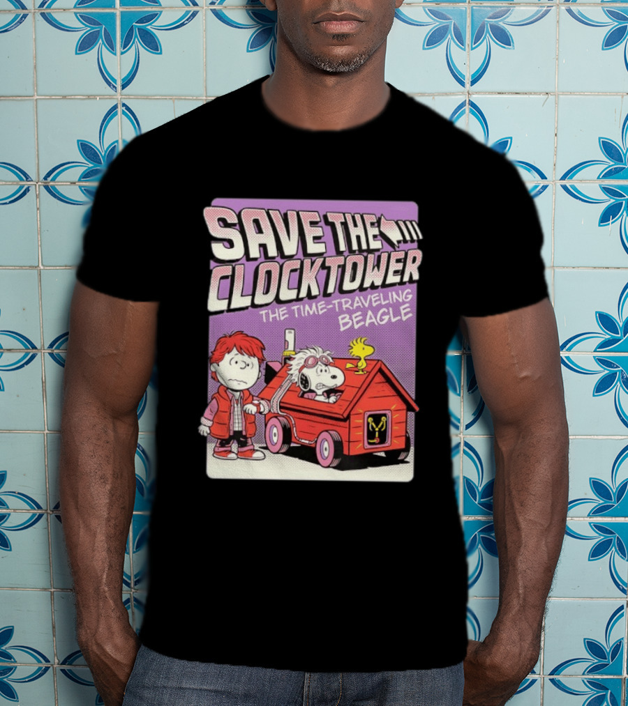 Save The Tower The Time Traveling Beagle Retro Adventure T-Shirt