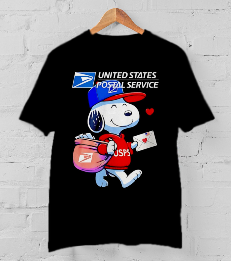 Snoopy USPS Mail Carrier United States Postal Service Official Collaboration T-Shirt