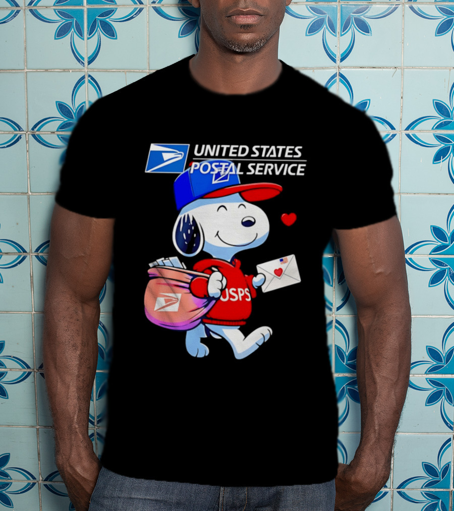 Snoopy USPS Mail Carrier United States Postal Service Official Collaboration T-Shirt