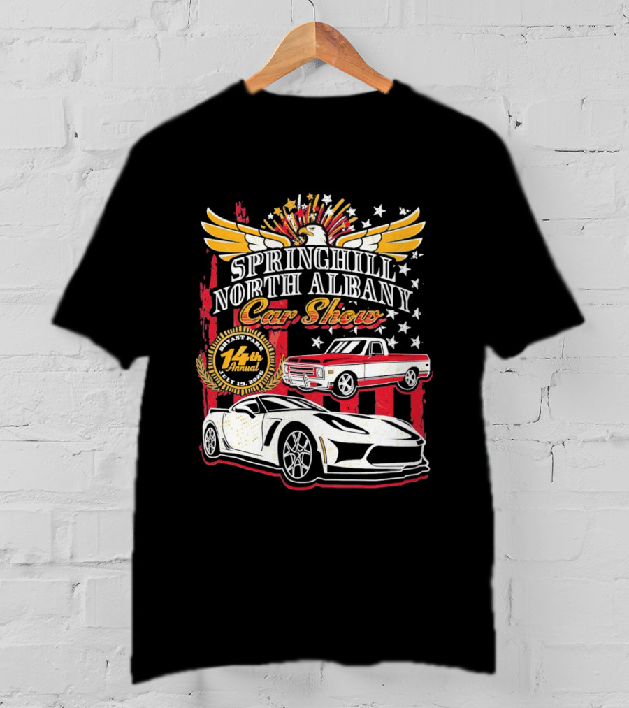 Springhill North Albany Car Show Vintage Truck And Sports Car Stars Wings T-Shirt