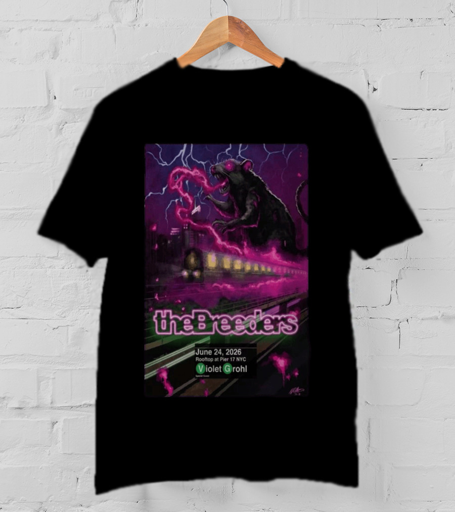 The Breeders June 24 2026 Rooftop At Pier 17 NYC Violet Grohl Guest T-Shirt