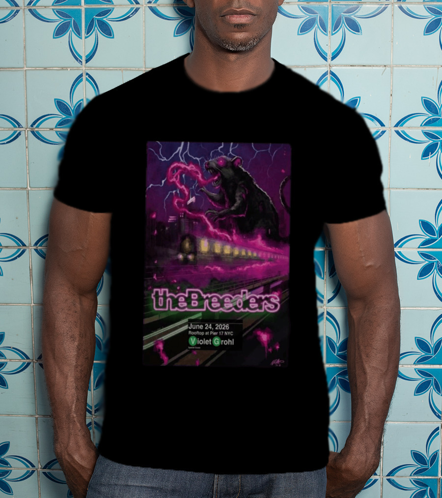 The Breeders June 24 2026 Rooftop At Pier 17 NYC Violet Grohl Guest T-Shirt