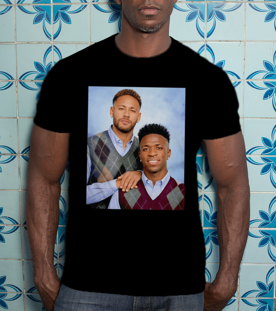 Neymar Jr Vinicius Jr Step Brothers Argyle Sweater Look T-Shirt