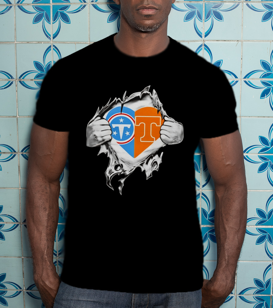 Tennessee Titans Tennessee Volunteers Heart T-Shirt