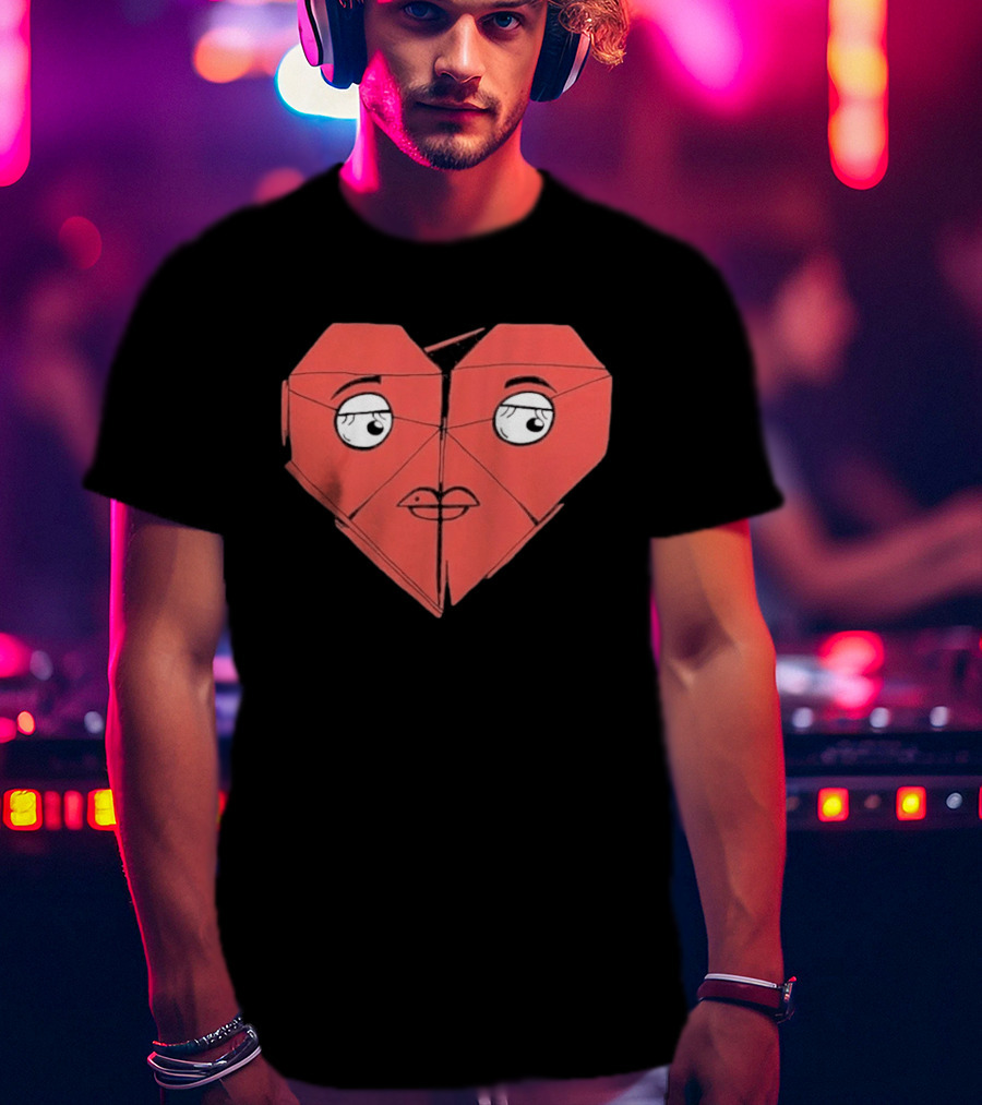 James Marriott Romanticise This Origami Heart Face T-Shirt