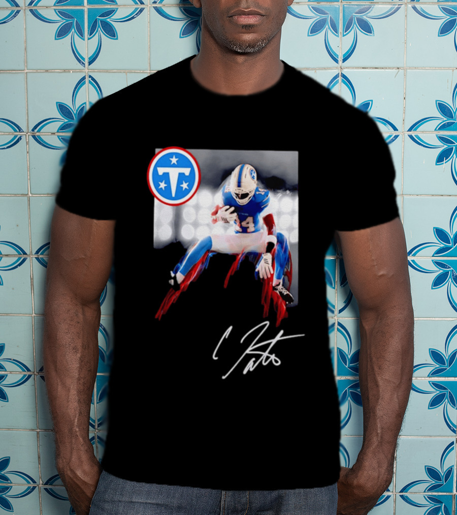 Tennessee Titans Carnell Tate Rookie Legacy 14 Blue Red T-Shirt