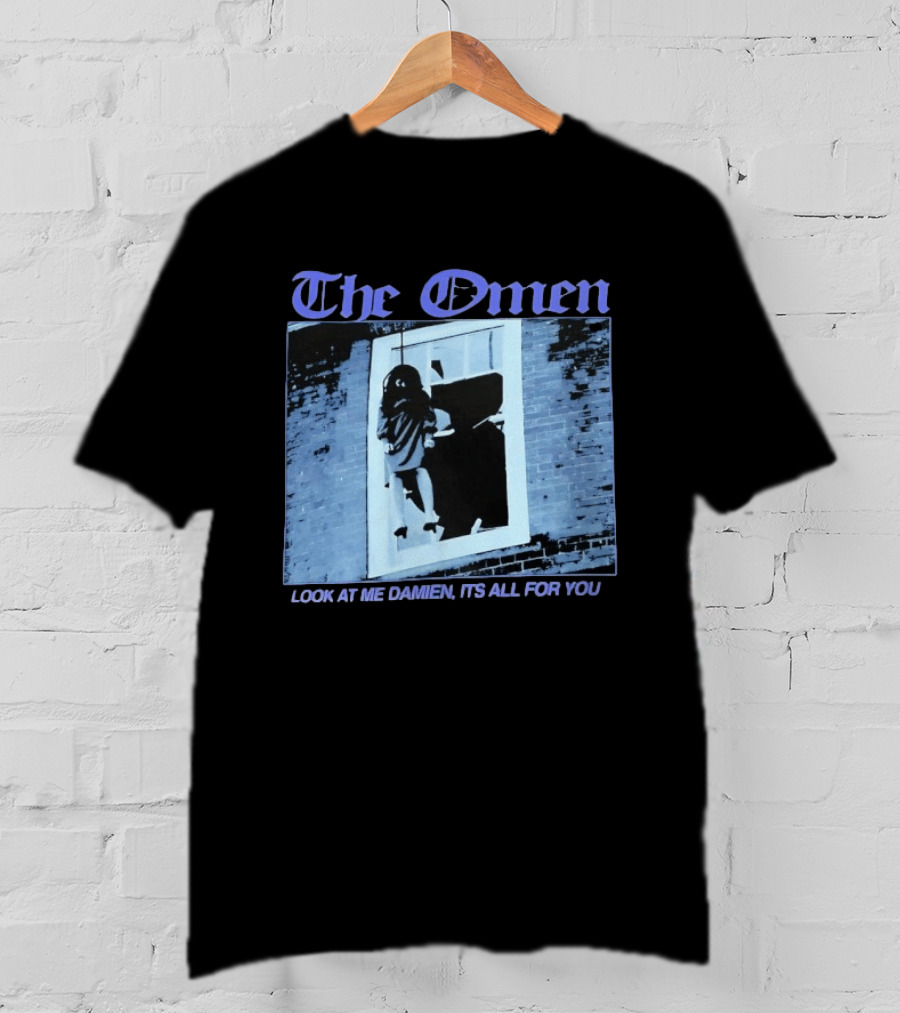 The Omen Look At Me Damien It's All For You Classic Horror Scene T-Shirt