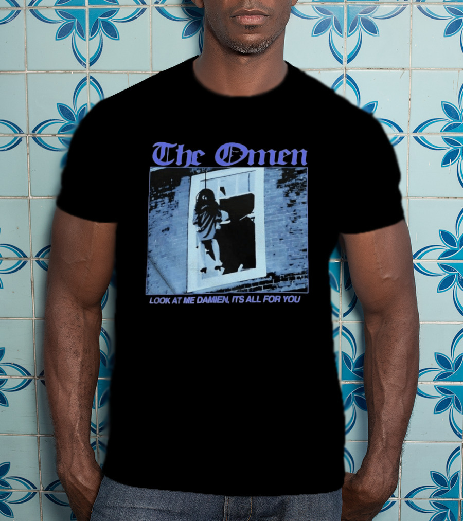 The Omen Look At Me Damien It's All For You Classic Horror Scene T-Shirt