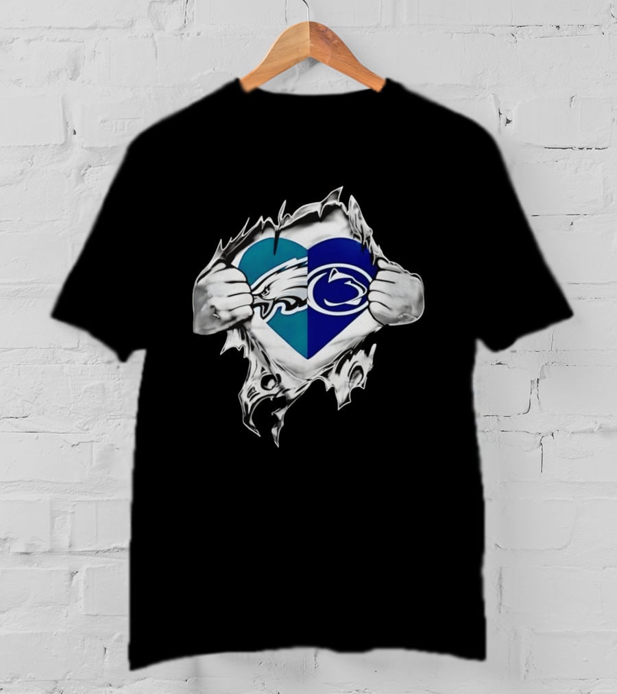 Philadelphia Eagles Penn State Nittany Lions Heart T-Shirt