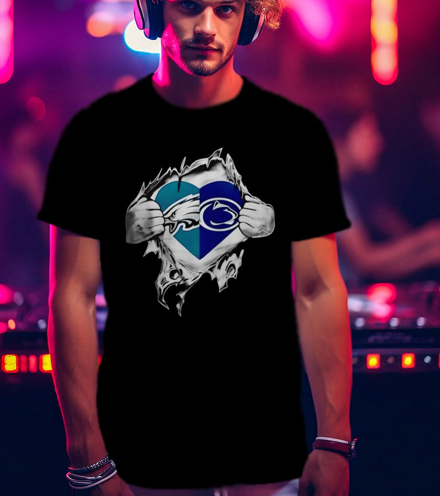 Philadelphia Eagles Penn State Nittany Lions Heart T-Shirt