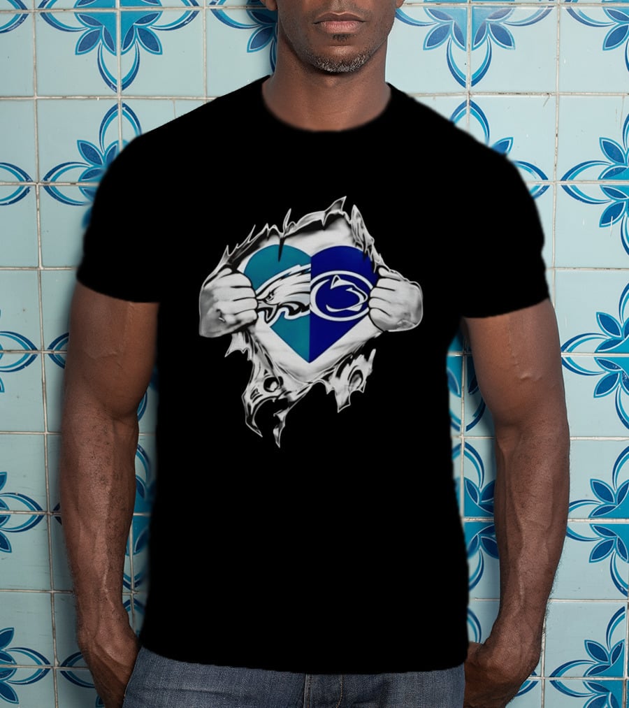Philadelphia Eagles Penn State Nittany Lions Heart T-Shirt
