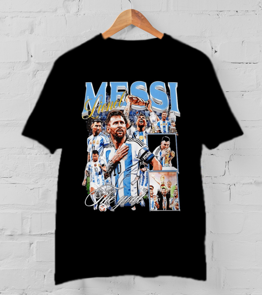 Lionel Messi The Goat Argentina National Football Team Celebration T-Shirt