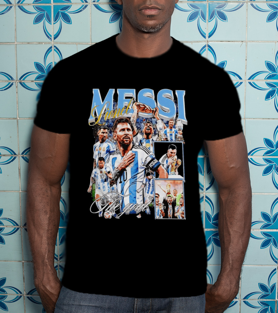 Lionel Messi The Goat Argentina National Football Team Celebration T-Shirt