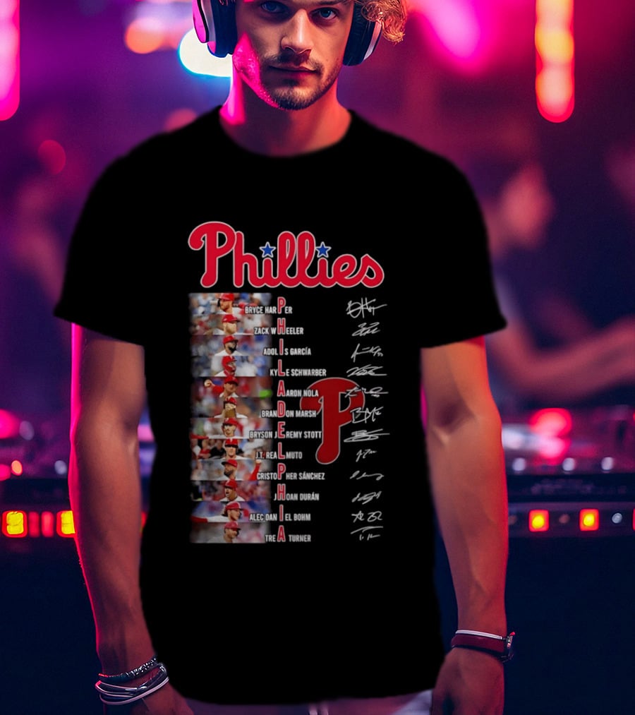 Phillies Baseball Stars Philadelphia Players Lineup T-Shirt