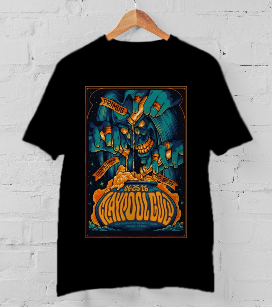 Primus Claypool Lennon Delirium Frog Brigade June 25 2026 Pavilion Toyota Music Factory Irving TX T-Shirt