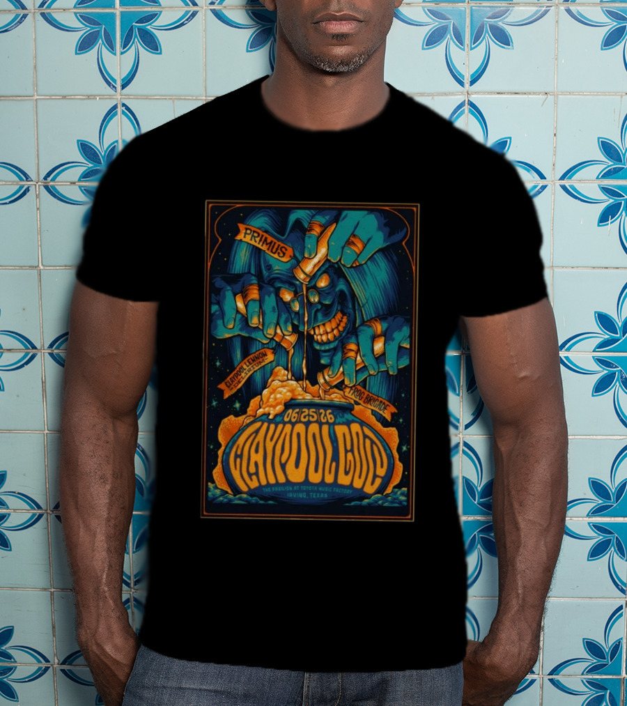 Primus Claypool Lennon Delirium Frog Brigade June 25 2026 Pavilion Toyota Music Factory Irving TX T-Shirt