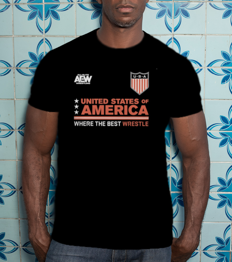 AEW United States Of America Where The Best Wrestle FCBA T-Shirt