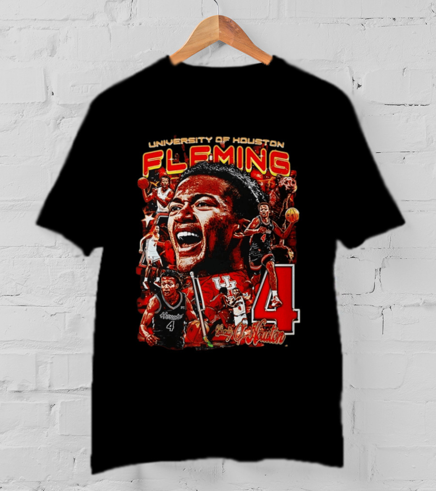 University Of Houston Fleming Number 4 Basketball Player T-Shirt