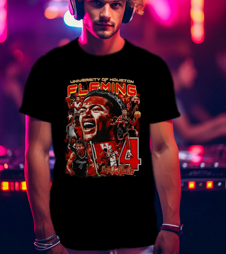 University Of Houston Fleming Number 4 Basketball Player T-Shirt