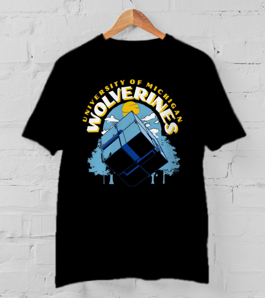 University Of Michigan Wolverines Rubik's Cube Puzzle Logic Theory T-Shirt