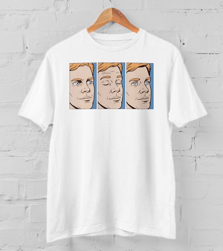 Blinking White Guy Meme Reaction Face Comic Triptych T-Shirt