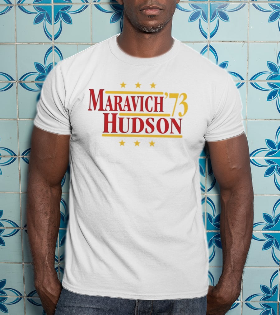 Atlanta Hawks Maravich Hudson 1973 NBA Stars T-Shirt