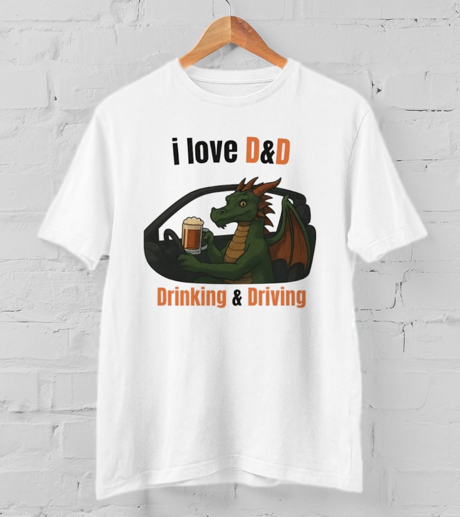 I Love D&D Dragon Beer Drinking And Driving T-Shirt