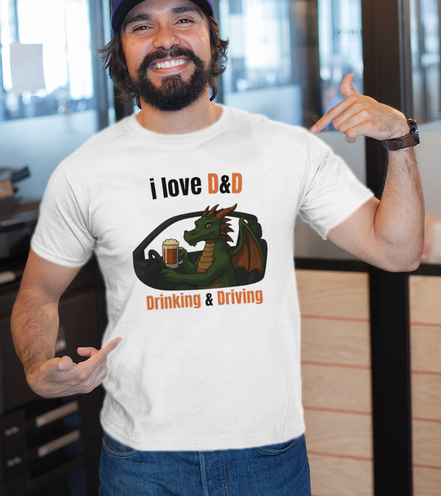 I Love D&D Dragon Beer Drinking And Driving T-Shirt