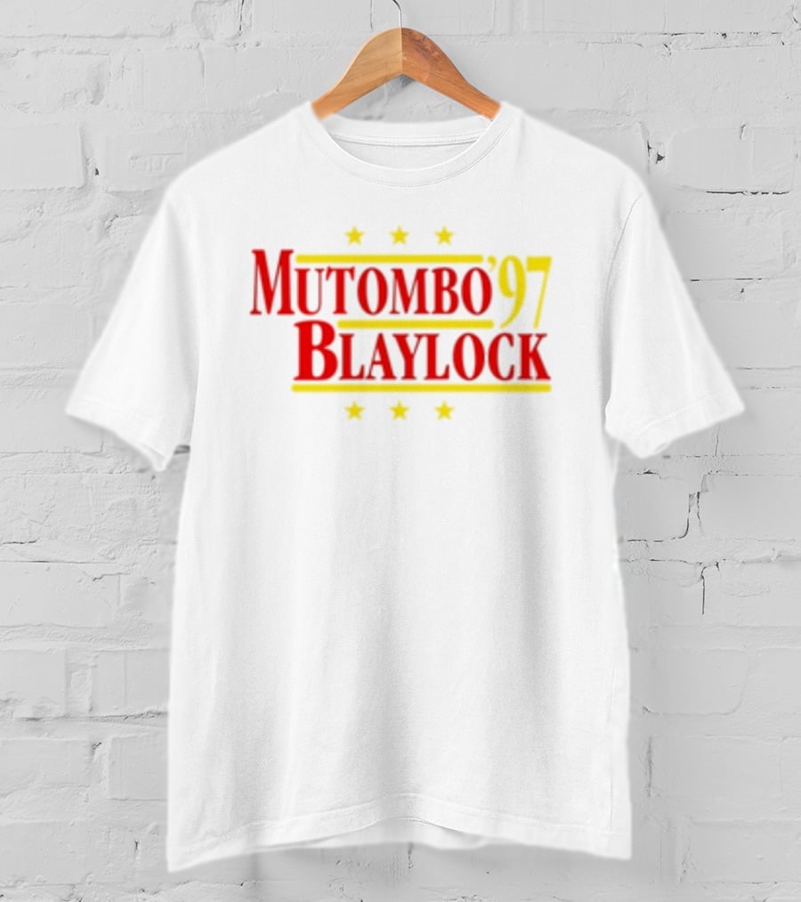 Mutombo Blaylock '97 Atlanta Hawks NBA Stars T-Shirt