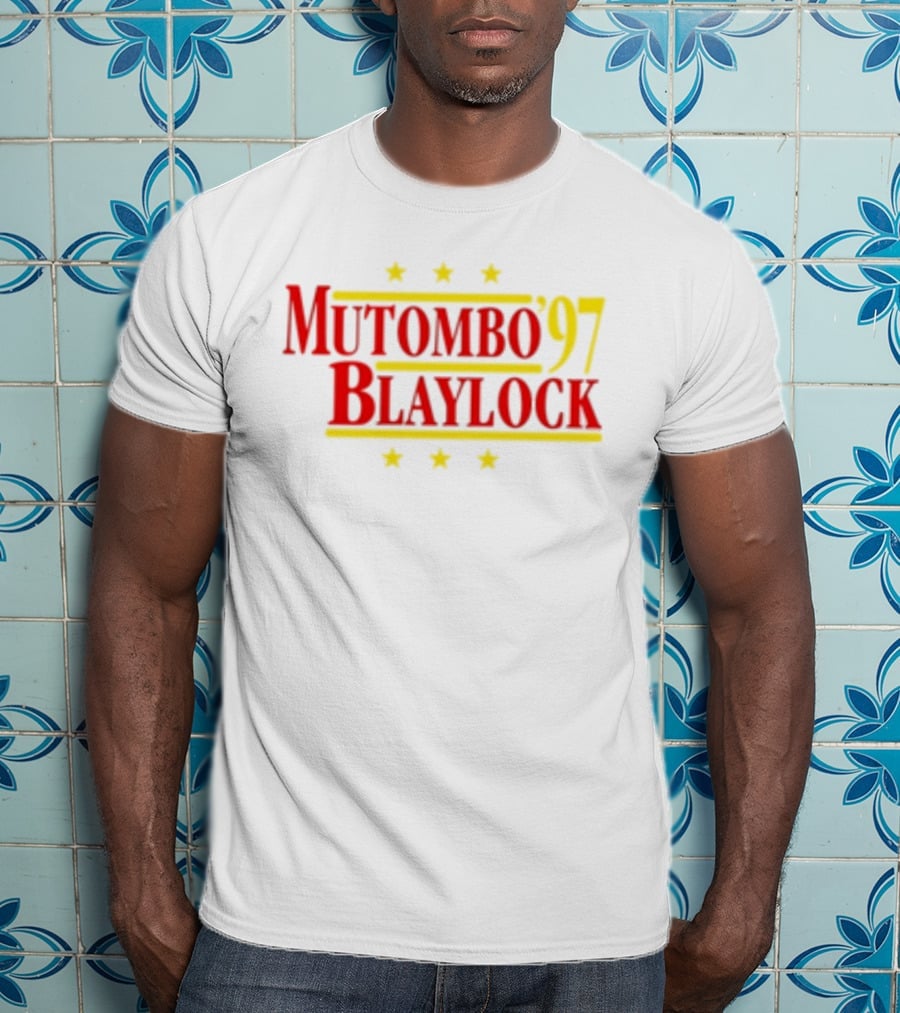 Mutombo Blaylock '97 Atlanta Hawks NBA Stars T-Shirt