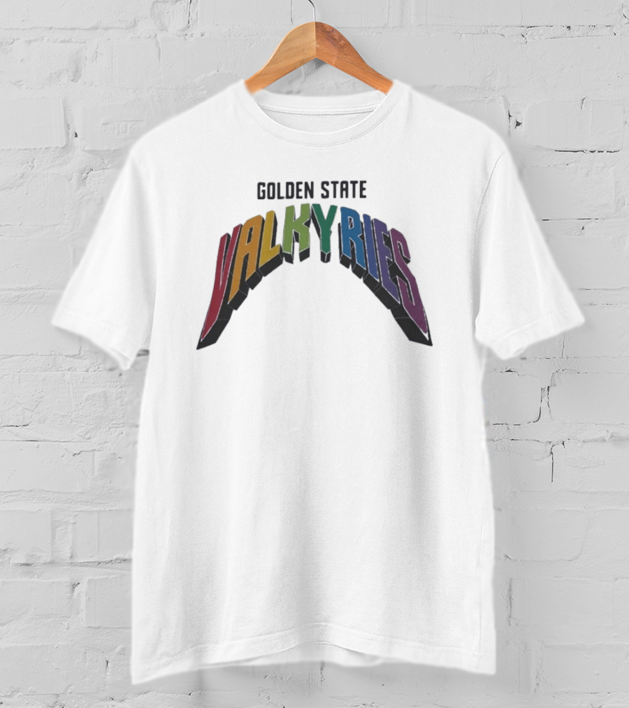 Golden State Valkyries Rainbow Multicolor Curved T-Shirt