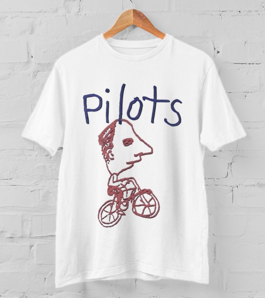 Pilots Bicycle Drawing With Face Sketch T-Shirt