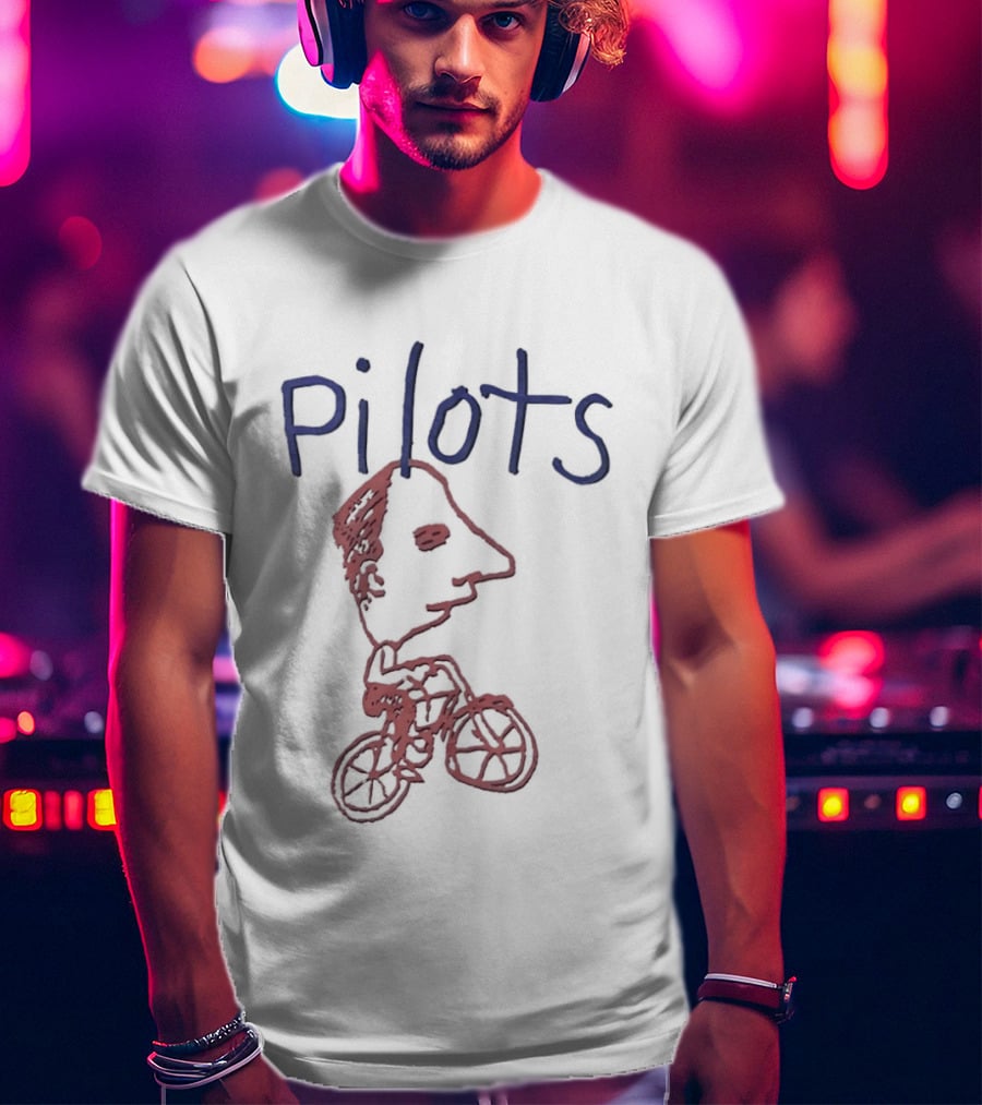 Pilots Bicycle Drawing With Face Sketch T-Shirt
