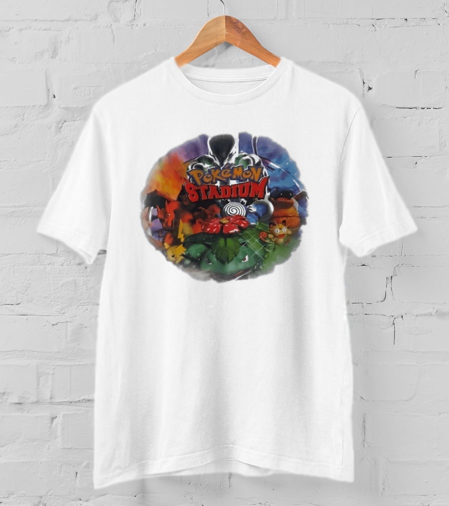 Pokémon Stadium Venusaur Charizard Squirtle Meowth Pikachu Retro Gaming Fan Favorite T-Shirt