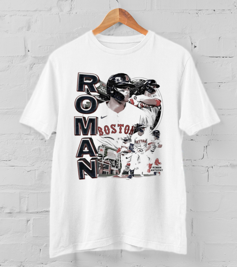 Roman Anthony Boston Red Sox 90s Bootleg Collage T-Shirt