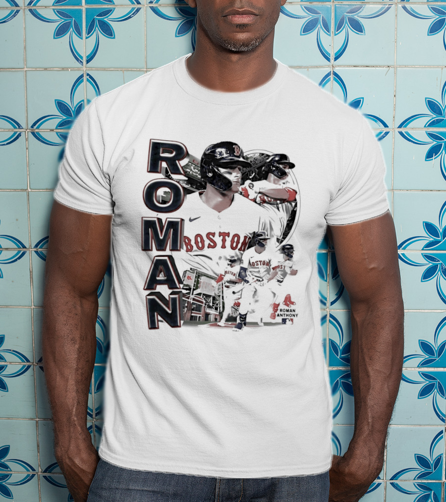 Roman Anthony Boston Red Sox 90s Bootleg Collage T-Shirt