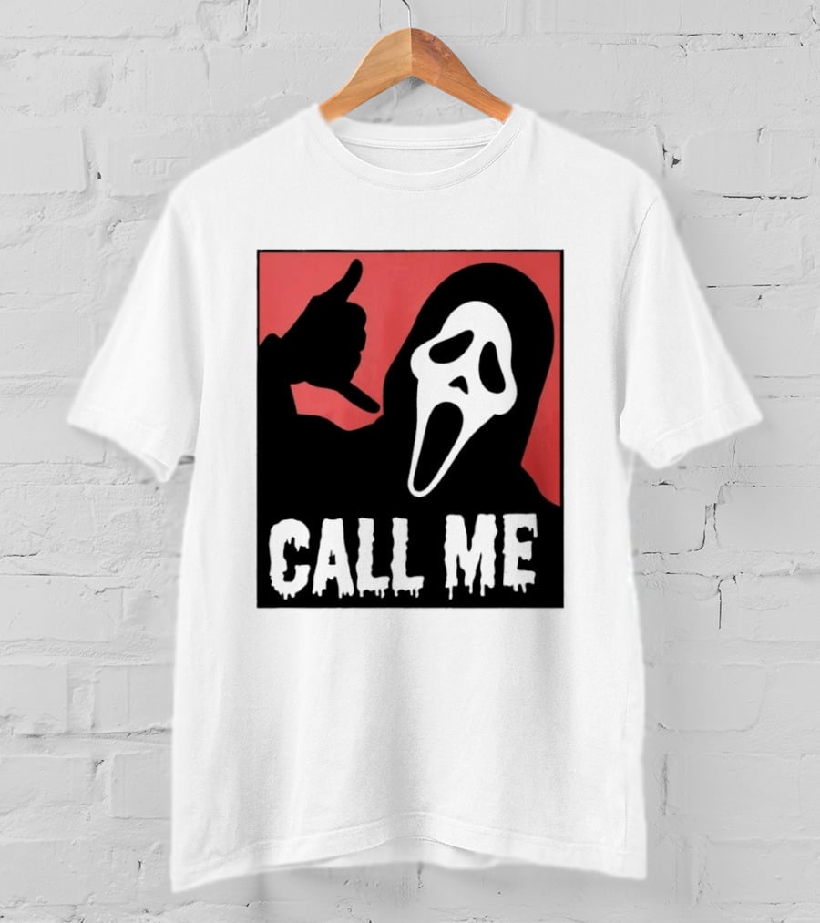 Ghostface Call Me Horror Halloween Scream T-Shirt