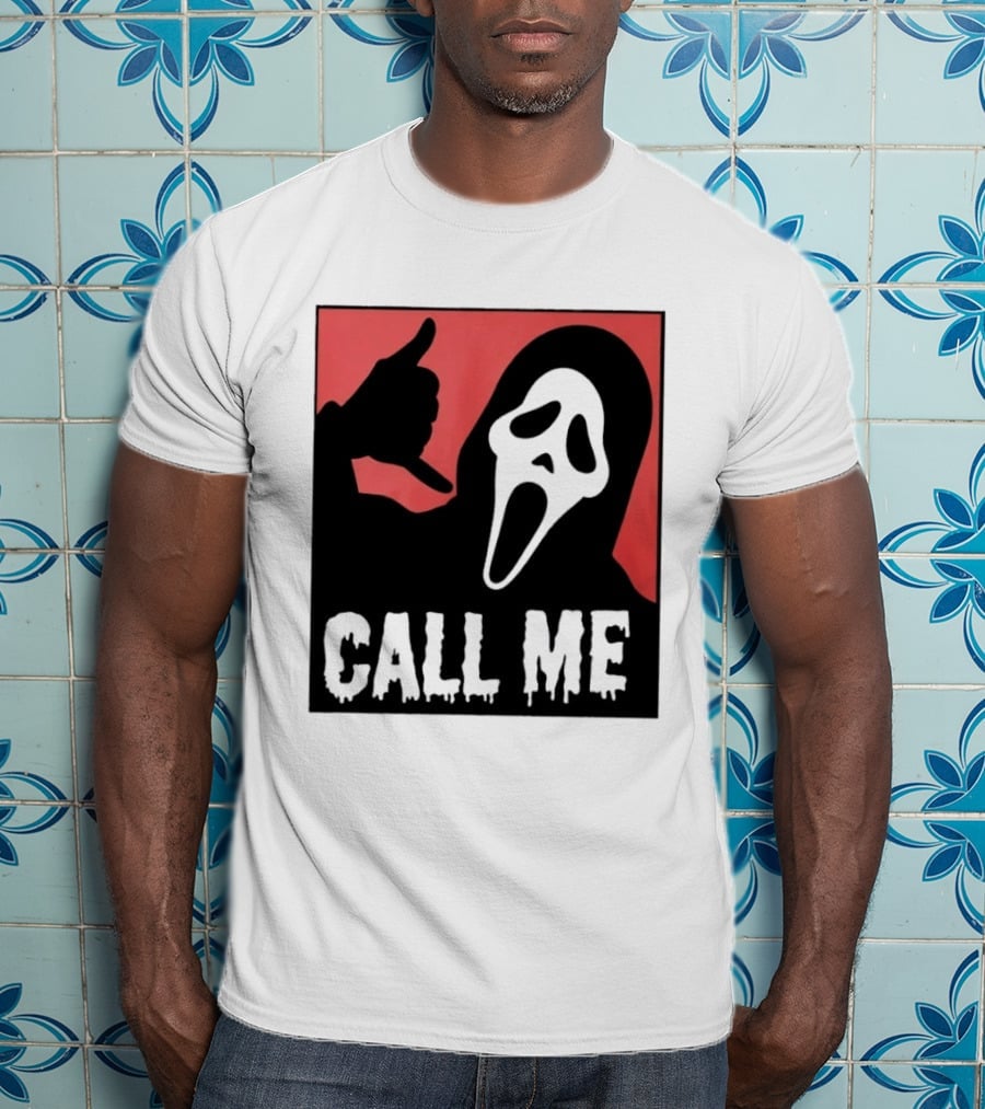Ghostface Call Me Horror Halloween Scream T-Shirt