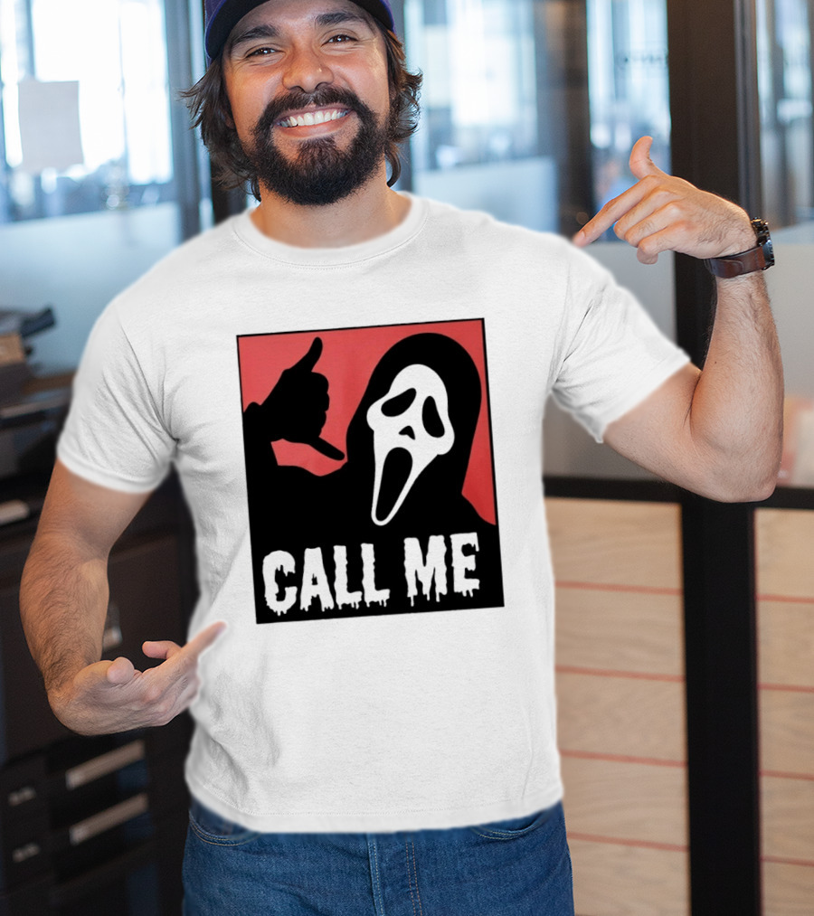 Ghostface Call Me Horror Halloween Scream T-Shirt