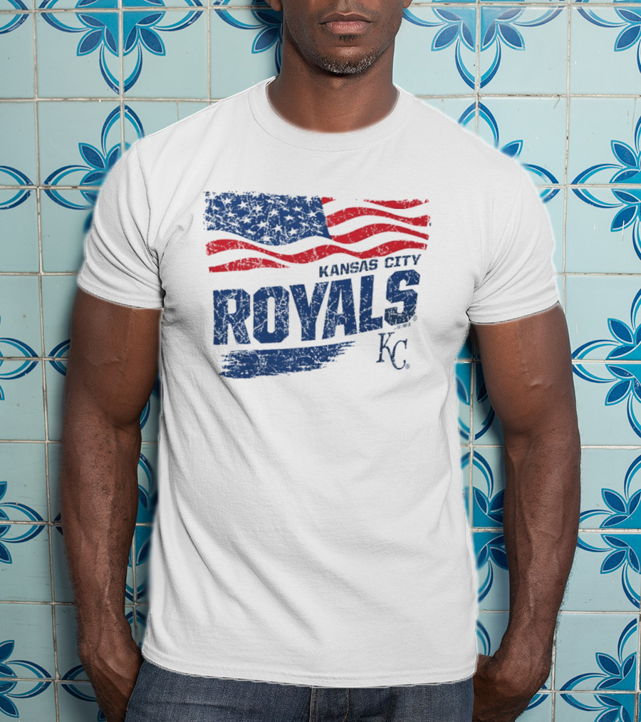 Kansas City Royals Waving American Flag 4th Of July Celebration KC T-Shirt