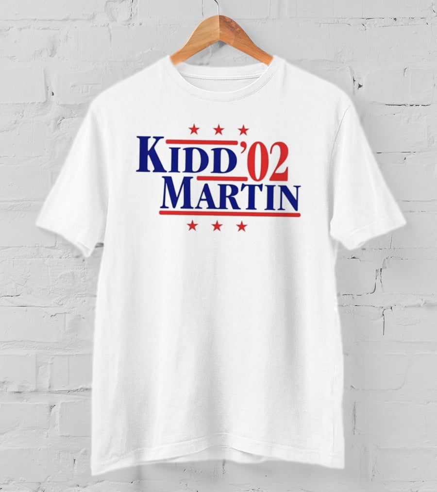 Kidd Martin '02 New Jersey Basketball Campaign Retro Stars T-Shirt