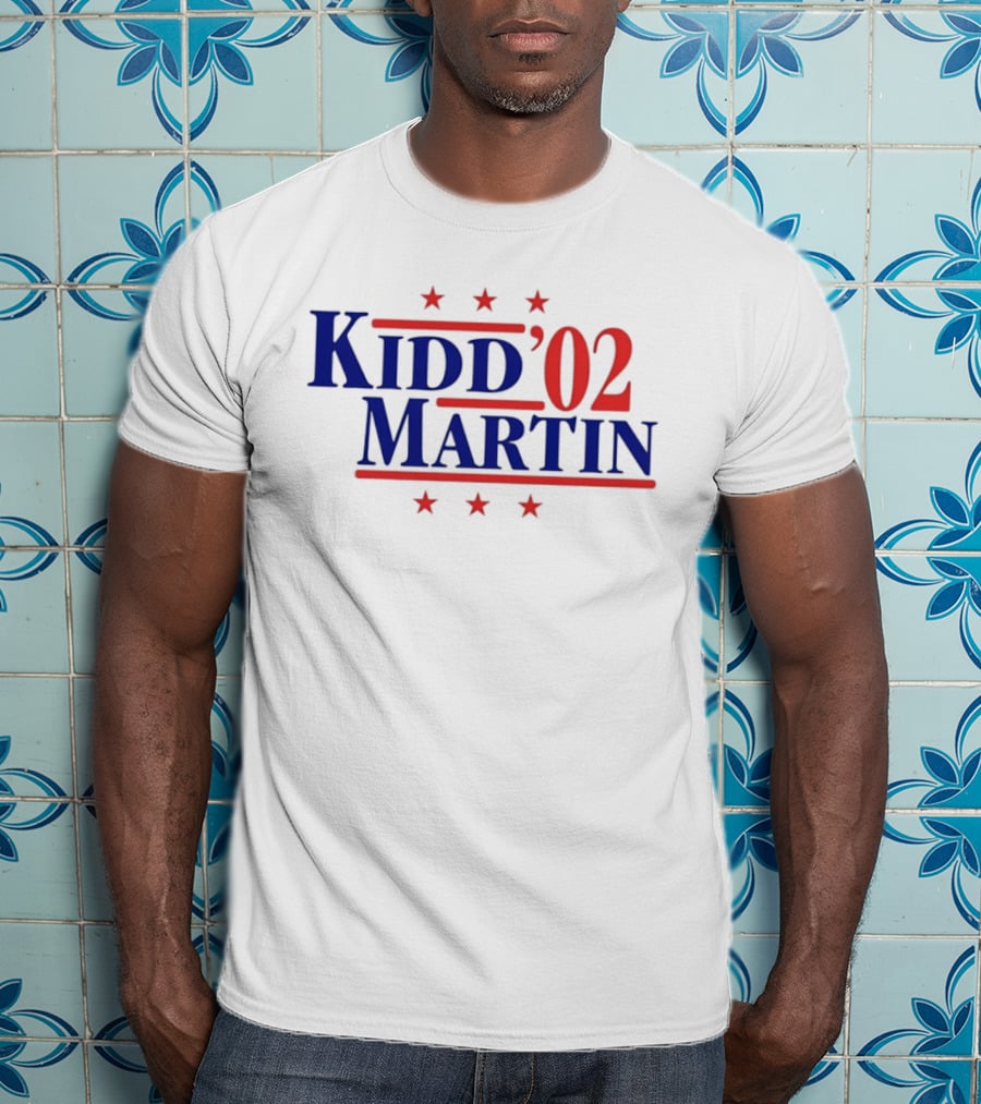 Kidd Martin '02 New Jersey Basketball Campaign Retro Stars T-Shirt