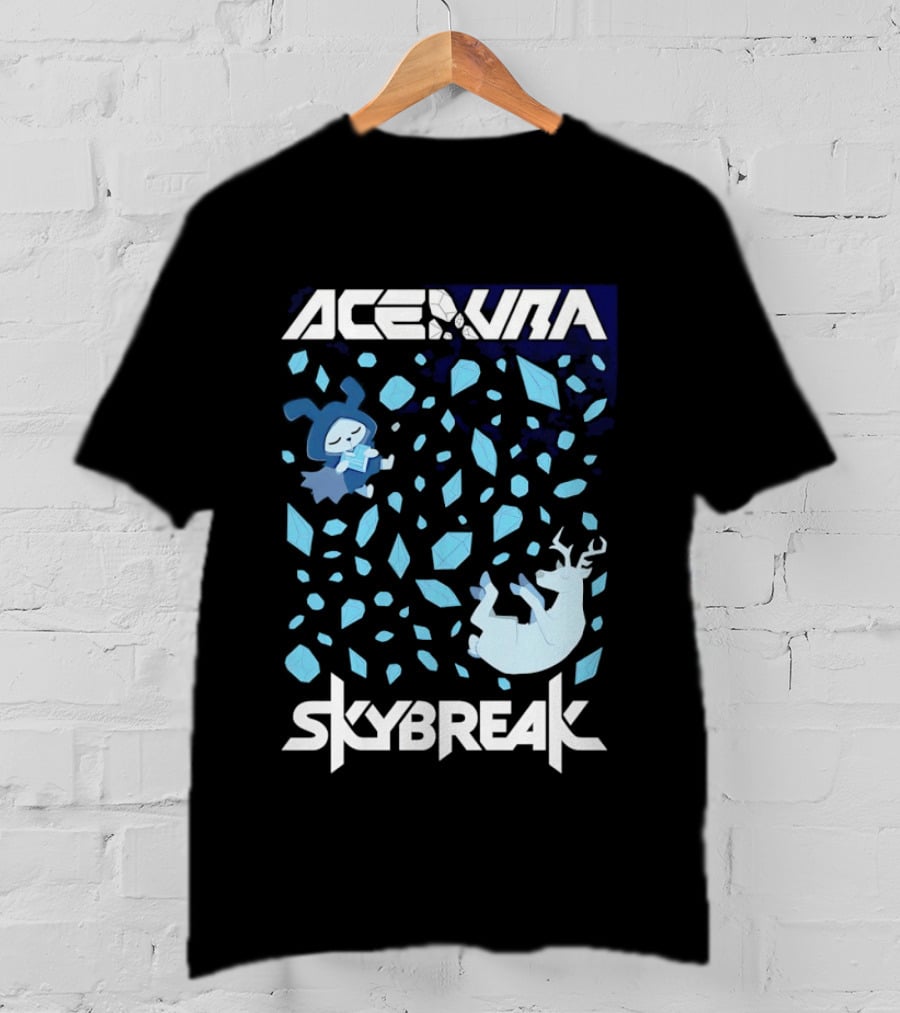 Ace Aura Skybreak EDM Music Artistic Falling Character And Deer With Blue Leaves T-Shirt