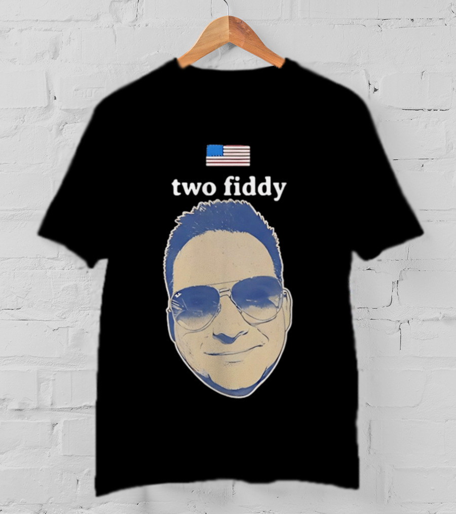 Two Fiddy Jeremy Robinson Face With Sunglasses American Flag T-Shirt