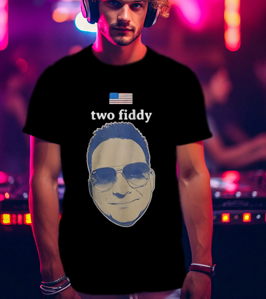Two Fiddy Jeremy Robinson Face With Sunglasses American Flag T-Shirt